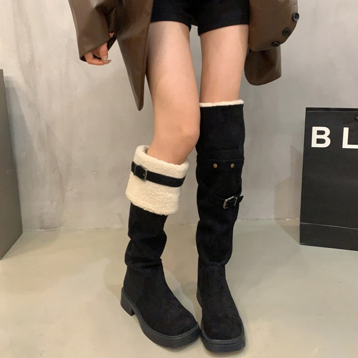 Two-Style Convertible Suede Boots