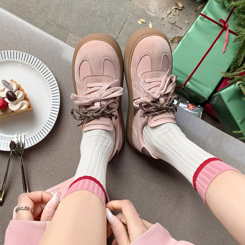 Retro Lace-Up Platform Shoes