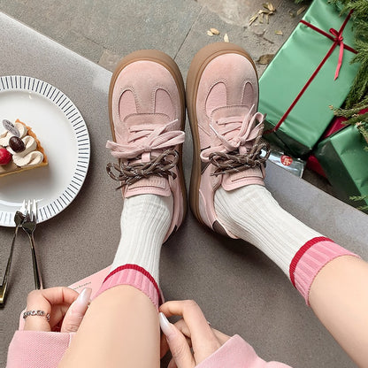 Retro Lace-Up Platform Shoes