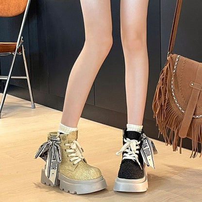 Statement Scarf Accent Boots