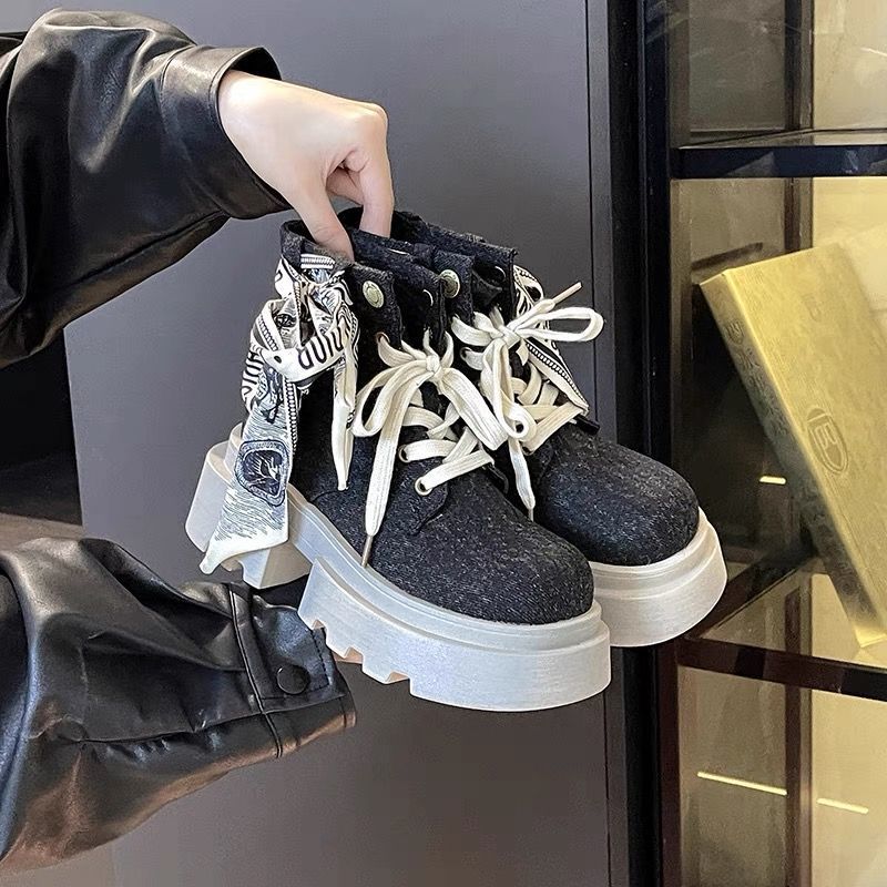 Statement Scarf Accent Boots