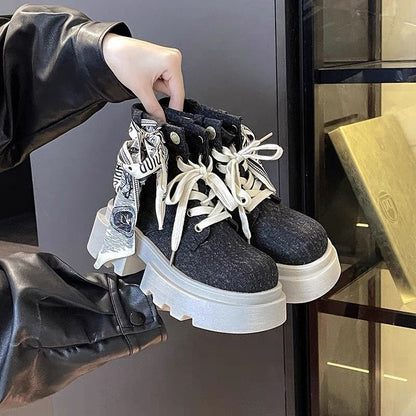 Statement Scarf Accent Boots