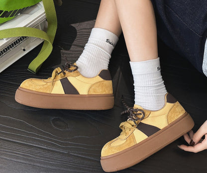 Retro Lace-Up Platform Shoes
